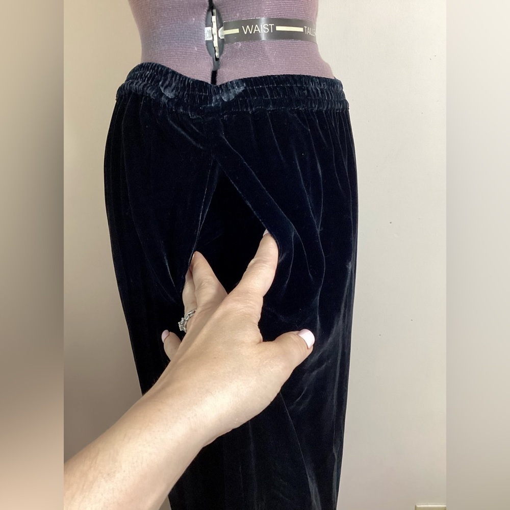 Vtg 90s Y2K Silk Blend Velvet Pants Size M Phoebe Buffay - Picture 7 of 13